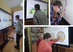 Kolaż zdjęć uczestników podczas gry.