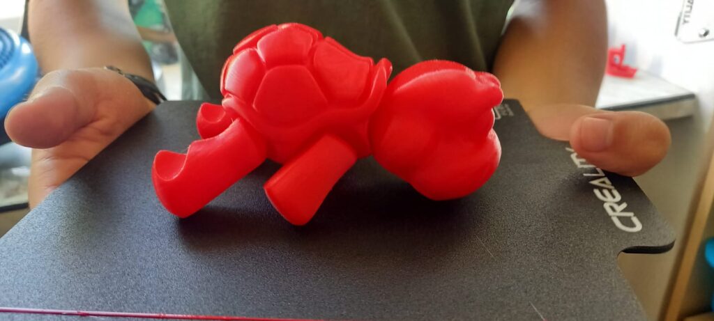Kontynuacja przedmiotów wydrukowanych na drukarce 3d - czerwony żółw.